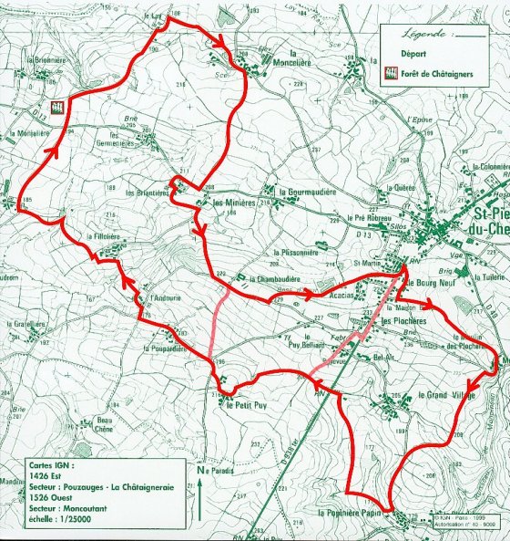 Carte des sentiers pdestres